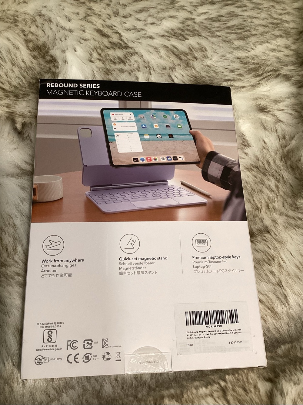Magnetic Keyboard Case for Tablet - Lavender